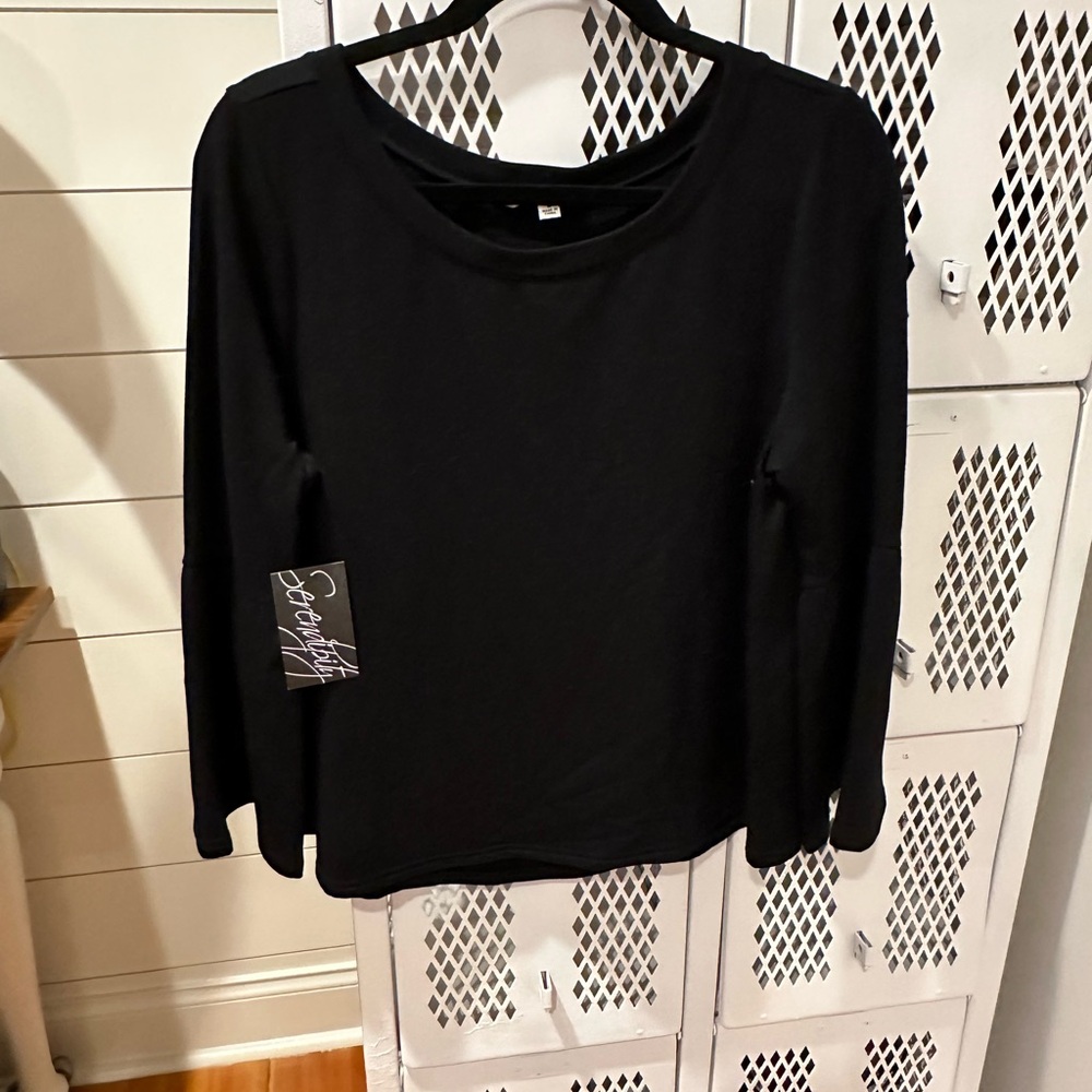 NWT Black bell sleeve top